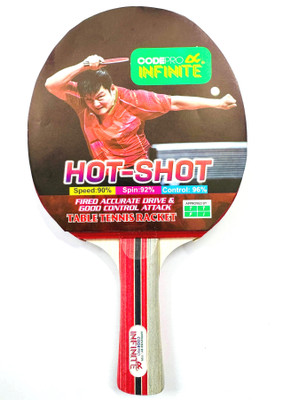 INFINITE HOT SHOT CODE PRO Red, Black Table Tennis Racquet(Pack of: 1, 150 g)