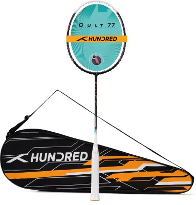 Hundred Cult 77 Featherlite Swings White, Black Unstrung Badminton Racquet(Pack of: 1, 77 g)