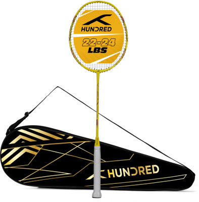 Hundred POWERTEK FORCE Yellow Strung Badminton Racquet(Pack of: 1, 80 g)