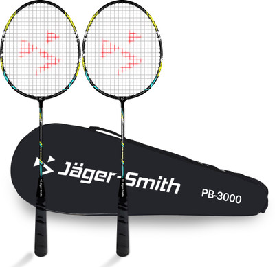 Jager-Smith PB 3000 Combo with Full Cover Black Strung Badminton Racquet(Pack of: 2, 98 g)