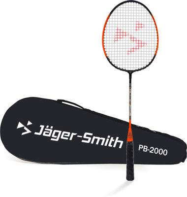 Jager-Smith PB 2000 Aluminium Badminton Racquet with Tempered Steel Shaft and Full Cover Orange Strung Badminton Racquet(Pack of: 1, 98 g)