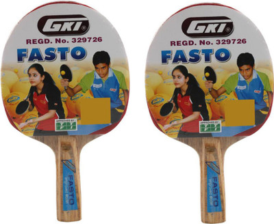 GKI Fasto In Foam Cover Multicolor Table Tennis Racquet(Pack of: 2, 323 g)