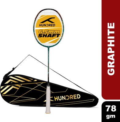 Hundred FLUTTER FF ZOOM Green, Black Strung Badminton Racquet(Pack of: 1, 78 g)