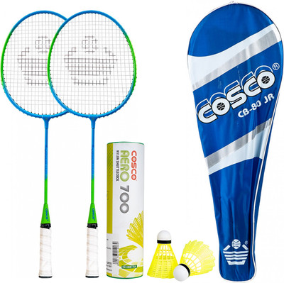 COSCO Kids Combo CB-80 Jr. (Color & Design on Availability) With Aero 700 Shuttle Multicolor Strung Badminton Racquet(Pack of: 1, 95 g)