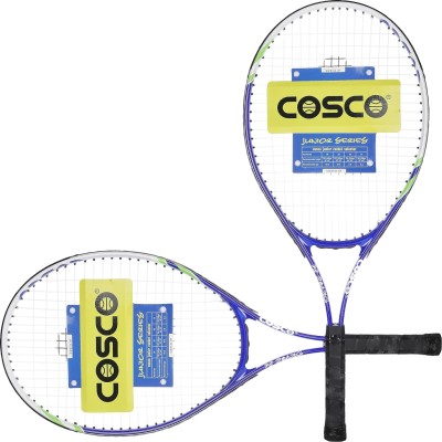 COSCO Drive-26 Lawn Tennis Racket (26 Inch) (10 to 12 Years) ¾ Cover, Fused Aluminium Blue, White Strung Tennis Racquet(Pack of: 2, 270 g)