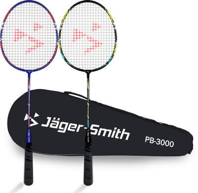 Jager-Smith PB 3000 Combo with Full Cover Black, Blue Strung Badminton Racquet(Pack of: 2, 98 g)