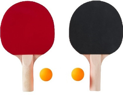 Forgesy Table Tennis Racquet Red/Black with Orange Color Balls 2 Pcs Red, Black Unstrung Badminton Racquet(Pack of: 1, 200 g)