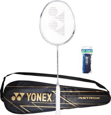 YONEX Combo of 2, 1 Astrox Attack 9 Badminton Racket, 1 Towel Grip White Strung Badminton Racquet(Pack of: 1, 80 g)