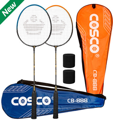 COSCO Badminton Racquet Set - CB-888 (Pack of 2 Racket) With Wrist Band Orange, Blue Strung Badminton Racquet(Pack of: 1, 100 g)