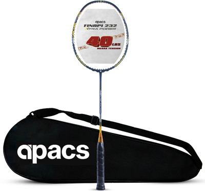 apacs Finapi 232 Xtra Power (40 LBS, 40T Extra Strong Graphite) Blue, Gold Unstrung Badminton Racquet(Pack of: 1, 85 g)