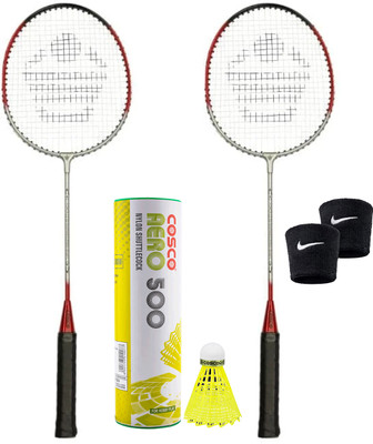 COSCO Fine Quality Full Cover, 2 CZ 50 Badminton Racket, 6 Shuttle, 2 Wrist Band Multicolor Strung Badminton Racquet(Pack of: 1, 95 g)