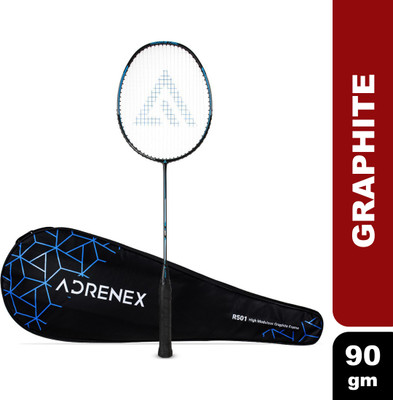 Adrenex by Flipkart R501 Full Graphite Badminton Racquet Black, Blue Strung(Pack of: 1, 90 g)