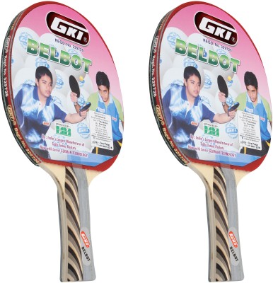 GKI BELBOT Table tennis Red Table Tennis Racquet(Pack of: 2, 71 g)