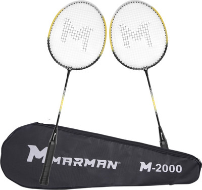 Marman M-2000 Yellow Strung Badminton Racquet(Pack of: 2, 0.5 g)