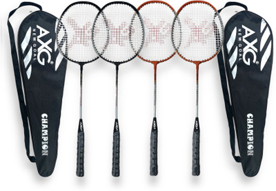AXG NEW GOAL Isometric Champion Tenacious Wide Body Multicolor Strung Badminton Racquet(Pack of: 4, 125 g)