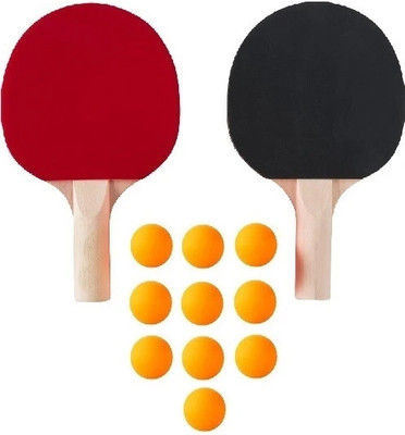 house of common Good Quality Black/Red Table Tennis Racket with 10 Pcs Red, Black Table Tennis Racquet(Pack of: 1, 350 g)