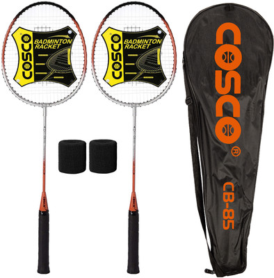COSCO CB-85 Twin Racket - Hobby (Pack of 2 Racquet) Wrist Band Orange Strung Badminton Racquet(Pack of: 1, 100 g)