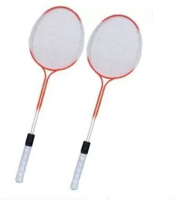 Spocco Wooden Handle Badminton Racket 2 Pcs For Kids WB12 Multicolor Strung Badminton Racquet(Pack of: 2, 1000 g)