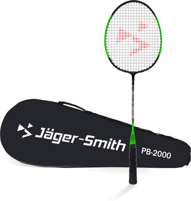 Jager-Smith PB 2000 Aluminium Badminton Racquet with Tempered Steel Shaft and Full Cover Green Strung Badminton Racquet(Pack of: 1, 98 g)