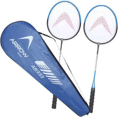ArrowMax Pair Combo Light Weight Aluminium Wide Body Blue Strung Badminton Racquet(Pack of: 2, 223 g)