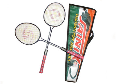 SAINIX Double rod set Green, Red, Blue Strung Badminton Racquet(Pack of: 2, 150 g)