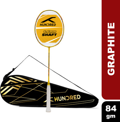 Hundred Flutter S Attk Superior Smash Performance Yellow, Black Strung Badminton Racquet(Pack of: 1, 84 g)