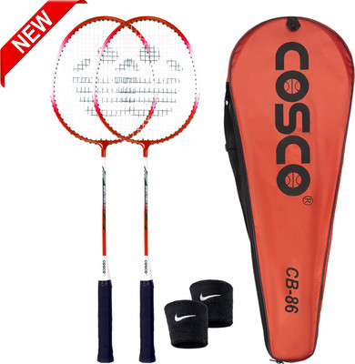 COSCO CB-86 NEW Badminton Racquet Set With Wrist Band Red Strung Badminton Racquet(Pack of: 1, 100 g)