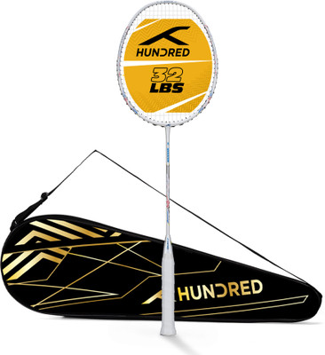 Hundred X-Warrior White Strung Badminton Racquet(Pack of: 1, 77 g)