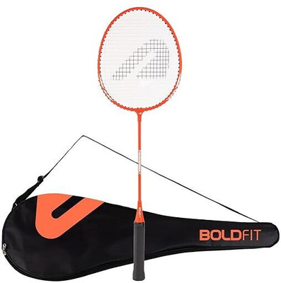 BOLDFIT Badminton Racquet with Cover Bag Badminton Racket Shuttle Racket Shuttle Bat Orange Strung Badminton Racquet(Pack of: 1, 150 g)