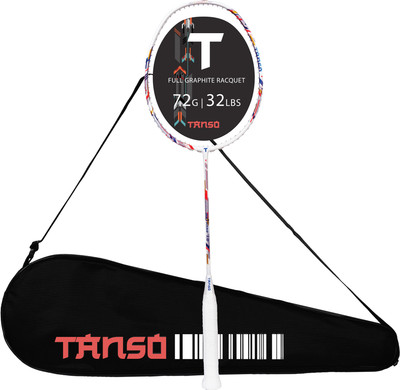 Tanso Methane 1.0 Full Graphite 72 g Ultra Light Weight Carbon Fibre White Strung Badminton Racquet(Pack of: 1, 72 g)