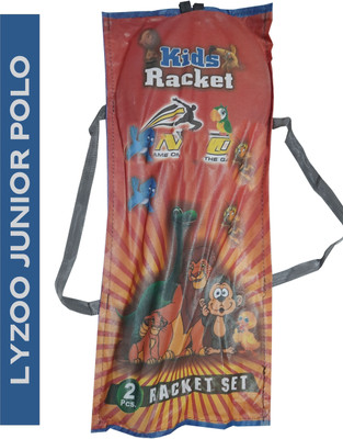 Lyzoo Junior POLO Double shaft Badminton Racquet for kids under 15 Age Group Aluminium Multicolor Strung Badminton Racquet(Pack of: 2, 300 g)