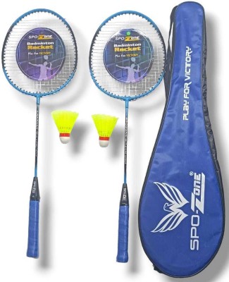 SPO Zone Combo Pack Of Single Shaft Badminton Set Of 2 Piece Badminton with 2 Shuttle Badminton Kit