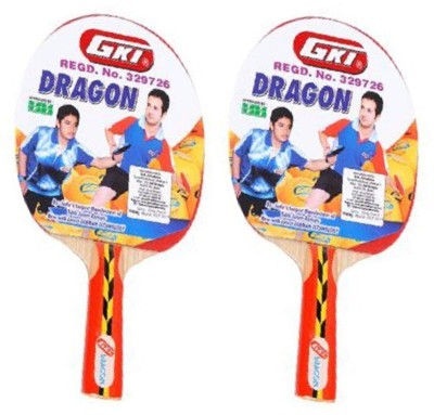 GKI Dragon Multicolor Table Tennis Racquet(Pack of: 2, 80 g)