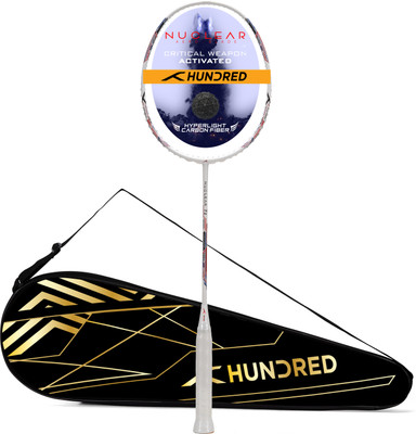 Hundred Nuclear 72 Superlight 6U White, Black, Red Unstrung Badminton Racquet(Pack of: 1, 72 g)