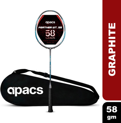 apacs Feather Weight 55 (58grams, World's Lightest) | Made with 40T Japanese Graphite Grey Unstrung Badminton Racquet(Pack of: 1, 58 g)