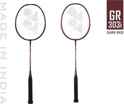 YONEX GR 303i Black, Red Strung Badminton Racquet(Pack of: 2, 88 g)