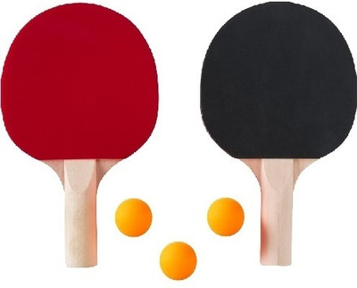 Forgesy Table Tennis Racquet Red/Black with Table Tennis Ball 3 Pcs Orange Red, Black Table Tennis Racquet(Pack of: 1, 200 g)