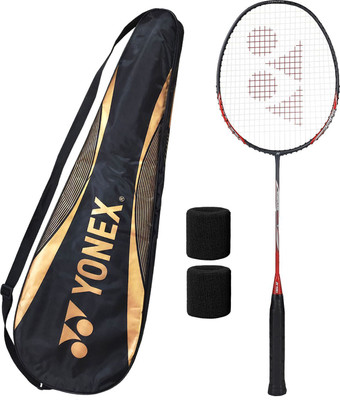 YONEX Combo of 2, 1 Nanoflare Speed 7 Badminton Racquet, 1 Pair Wrist Band Red Strung Badminton Racquet(Pack of: 1, 80 g)