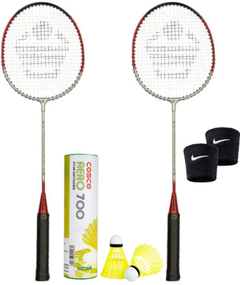 COSCO CZ 50 Force Racket And Aero 700 Shuttle Box, Wrist Band Red Strung Badminton Racquet(Pack of: 1, 95 g)