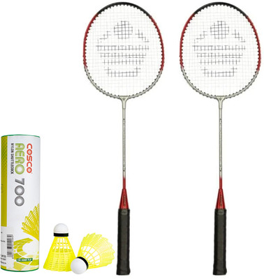 COSCO CZ 50 Twin Racquet With Aero 700 Shuttlecock Red Strung Badminton Racquet(Pack of: 1, 95 g)