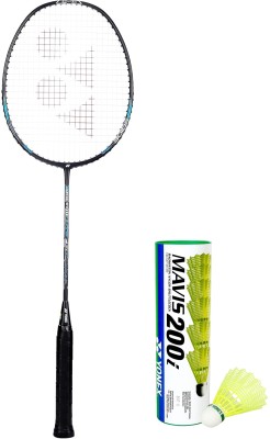 YONEX Badminton Racket Set - 1 Voltric Lite 47i + Mavis 200i (Pack of 6 Shuttle) Multicolor Strung Badminton Racquet(Pack of: 1, 77 g)