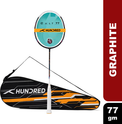 Hundred Cult 77 Featherlite Swings White, Black Strung Badminton Racquet(Pack of: 1, 77 g)
