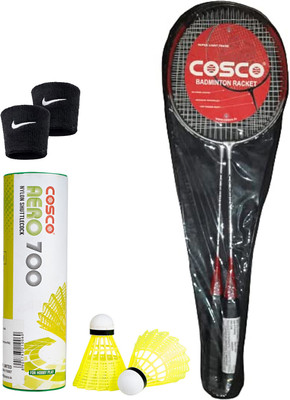 COSCO CZ 50 Twin Racket (Color & Design on Availability) + Aero 700 Shuttle Box + Band Red Strung Badminton Racquet(Pack of: 1, 95 g) COSCO CZ 50 Twin Racket (Color & Design on Availability) + Aero 700 Shuttle Box + Band Red Strung Badminton Racquet(Pack of: 1, 95 g)