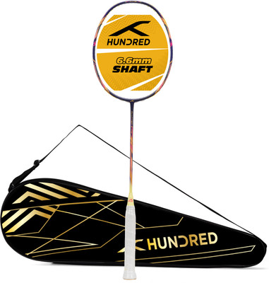 Hundred Flutter S Ctrl Superior Control Slim Shaft Blue, Yellow Unstrung Badminton Racquet(Pack of: 1, 80 g)