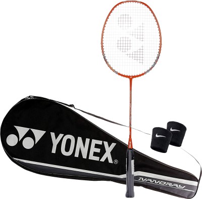 YONEX Nanoray 72 Light NANOMETRIC|X-FULLERENE|AERO+Box Frame|Isometric|Solid Feel Core Orange Strung Badminton Racquet(Pack of: 1, 77 g)