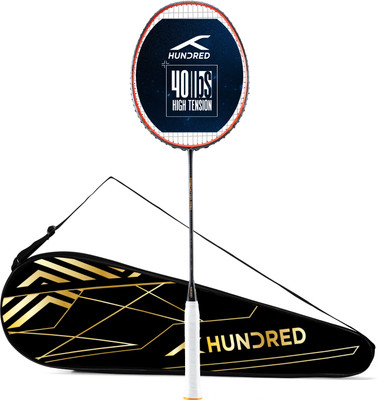 Hundred Predator Pro | Maximum Tension ≤40lbs | 4U Grey, Orange Unstrung Badminton Racquet(Pack of: 1, 82 g)