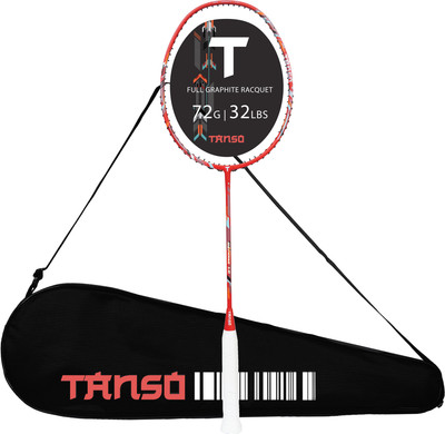 Tanso Methane 1.0 Full Graphite 72 g Ultra Light Weight Carbon Fibre Red Strung Badminton Racquet(Pack of: 1, 72 g)