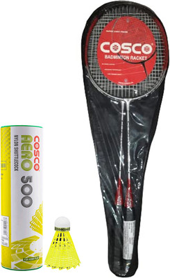 COSCO CZ 50 Badminton Racket (Color & Design on Availability) With Shuttle Box Red Strung Badminton Racquet(Pack of: 1, 95 g)