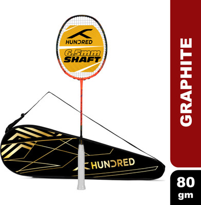 Hundred FLUTTER FF ATTK Orange, Black Strung Badminton Racquet(Pack of: 1, 80 g)