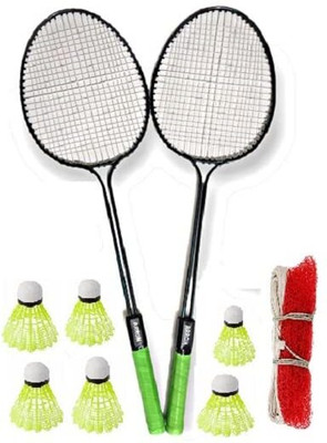 saipro Badminton Kit Combo Set Of 2 Piece Racquet With 6 Fathers Shuttlecock Badminton Kit